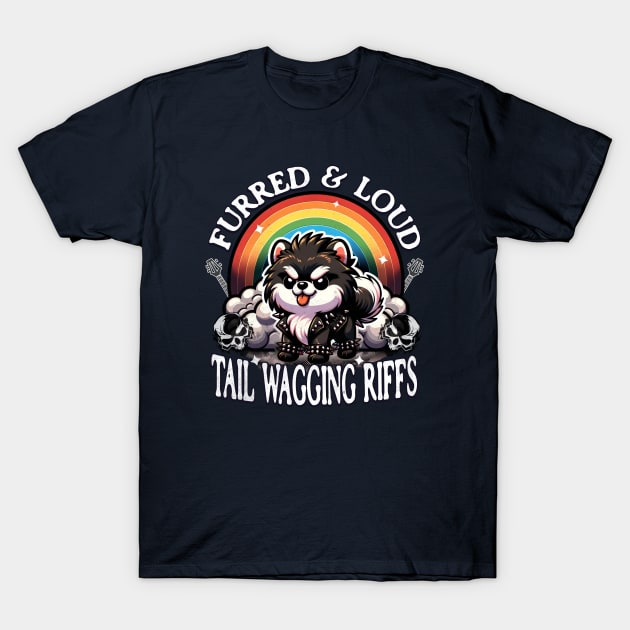 Pomeranian Funny Rock Furred & Loud T-Shirt by alcoshirts